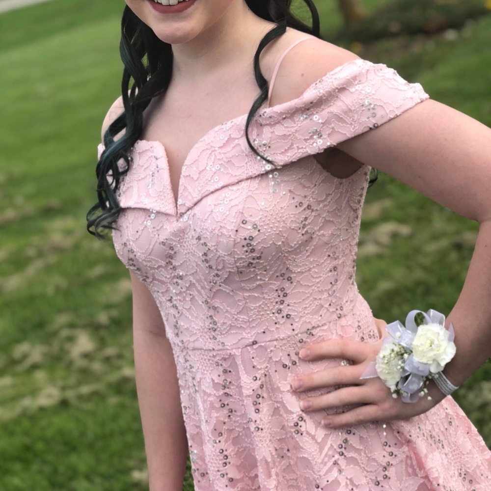 Pale pink formal homecoming dresses